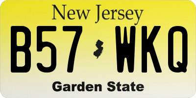NJ license plate B57WKQ