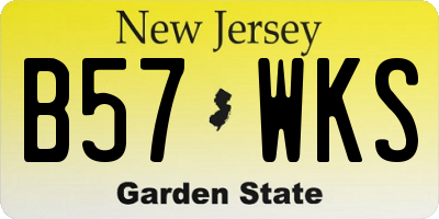 NJ license plate B57WKS