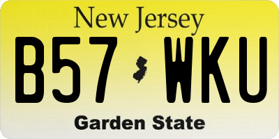 NJ license plate B57WKU