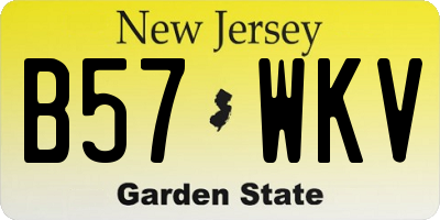 NJ license plate B57WKV