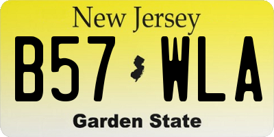 NJ license plate B57WLA