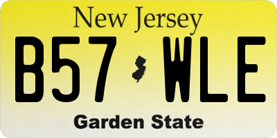 NJ license plate B57WLE
