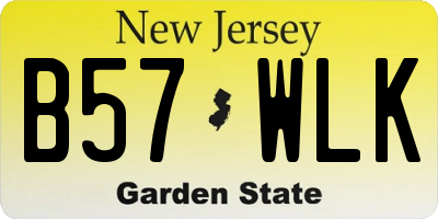 NJ license plate B57WLK