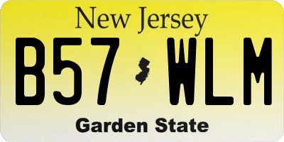NJ license plate B57WLM