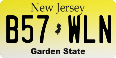NJ license plate B57WLN