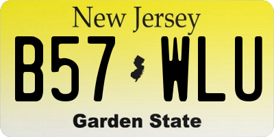 NJ license plate B57WLU