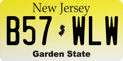 NJ license plate B57WLW