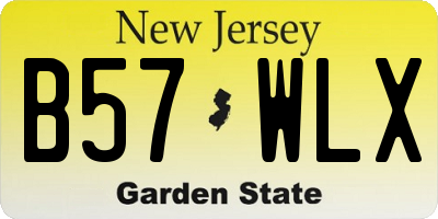 NJ license plate B57WLX