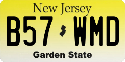 NJ license plate B57WMD