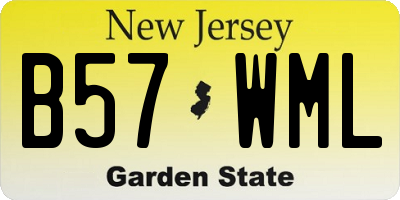 NJ license plate B57WML