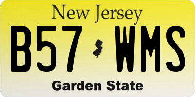 NJ license plate B57WMS