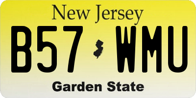 NJ license plate B57WMU
