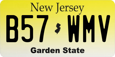 NJ license plate B57WMV