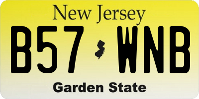 NJ license plate B57WNB