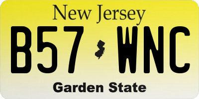 NJ license plate B57WNC