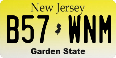 NJ license plate B57WNM