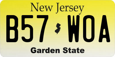 NJ license plate B57WOA