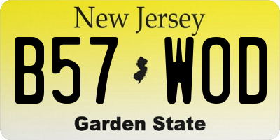 NJ license plate B57WOD