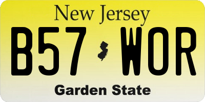 NJ license plate B57WOR