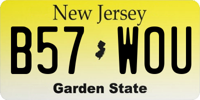 NJ license plate B57WOU
