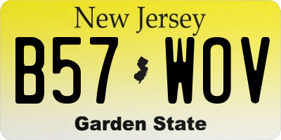 NJ license plate B57WOV