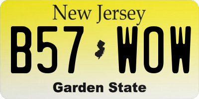 NJ license plate B57WOW