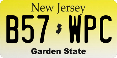 NJ license plate B57WPC