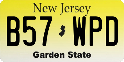 NJ license plate B57WPD