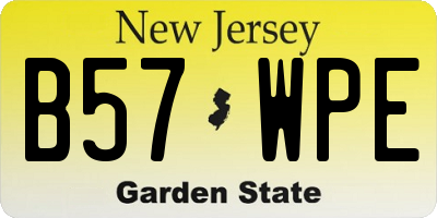 NJ license plate B57WPE