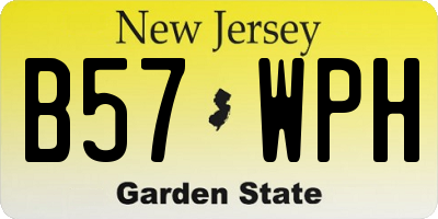 NJ license plate B57WPH