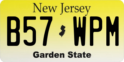 NJ license plate B57WPM