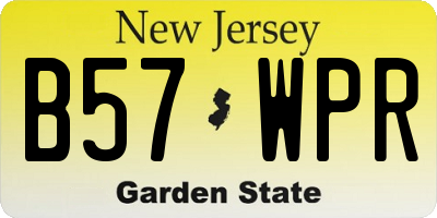 NJ license plate B57WPR