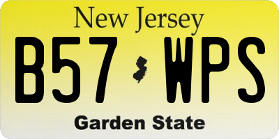 NJ license plate B57WPS