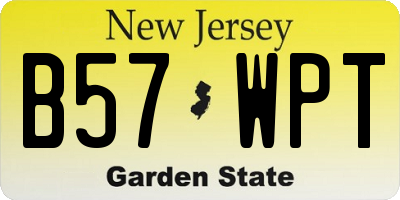 NJ license plate B57WPT