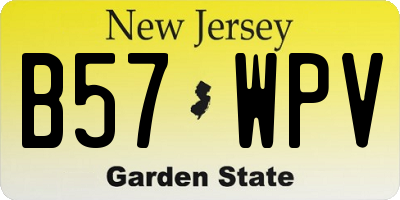NJ license plate B57WPV