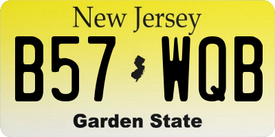 NJ license plate B57WQB