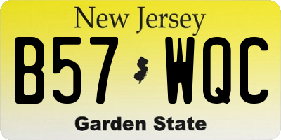 NJ license plate B57WQC