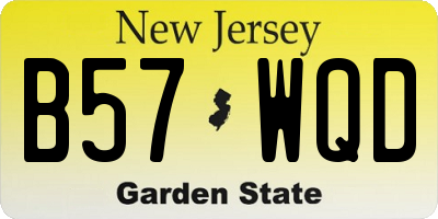 NJ license plate B57WQD