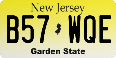 NJ license plate B57WQE