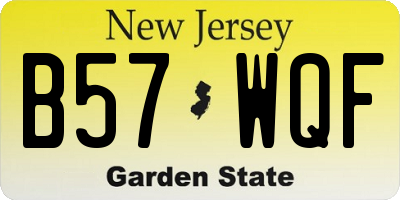 NJ license plate B57WQF