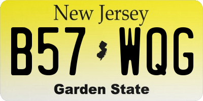 NJ license plate B57WQG