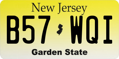 NJ license plate B57WQI