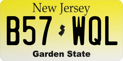 NJ license plate B57WQL