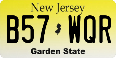 NJ license plate B57WQR