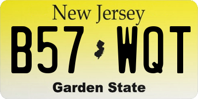 NJ license plate B57WQT