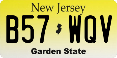 NJ license plate B57WQV