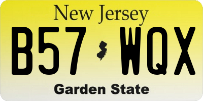 NJ license plate B57WQX