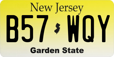NJ license plate B57WQY