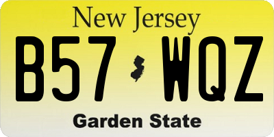 NJ license plate B57WQZ