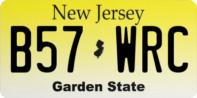 NJ license plate B57WRC